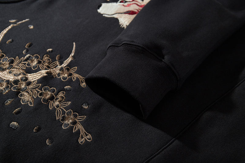Heavy White Embroidered Hoodie