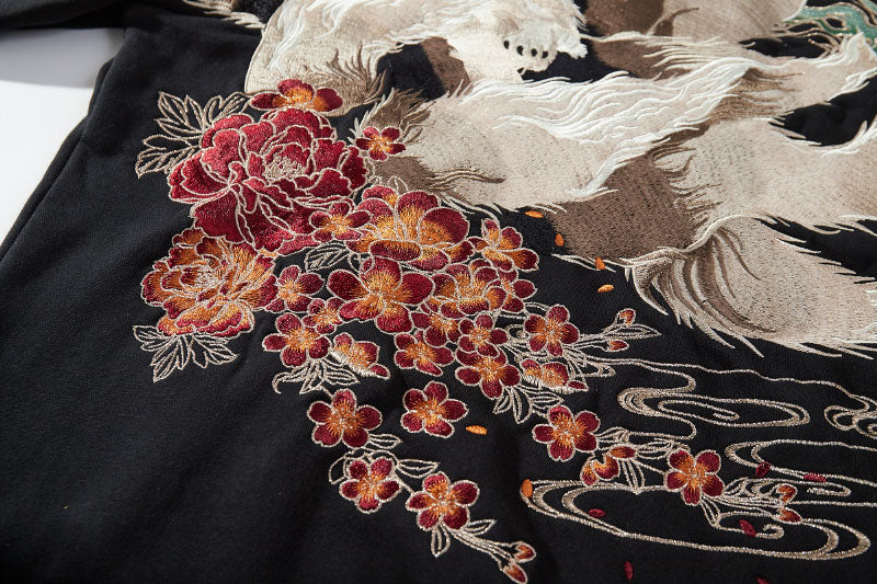 Heavy White Embroidered Hoodie