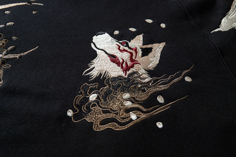 Heavy White Embroidered Hoodie