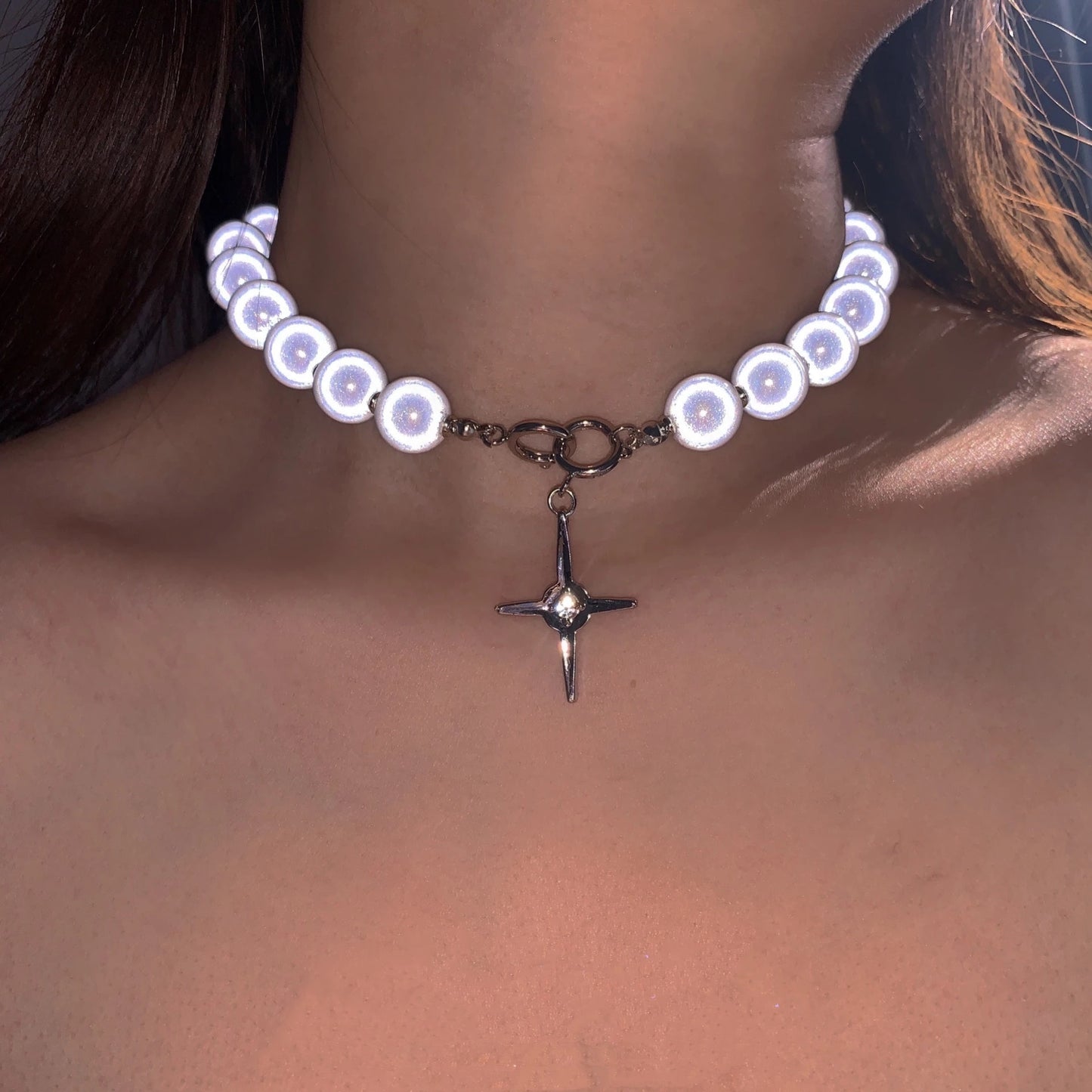 Reflective Pearl Necklace
