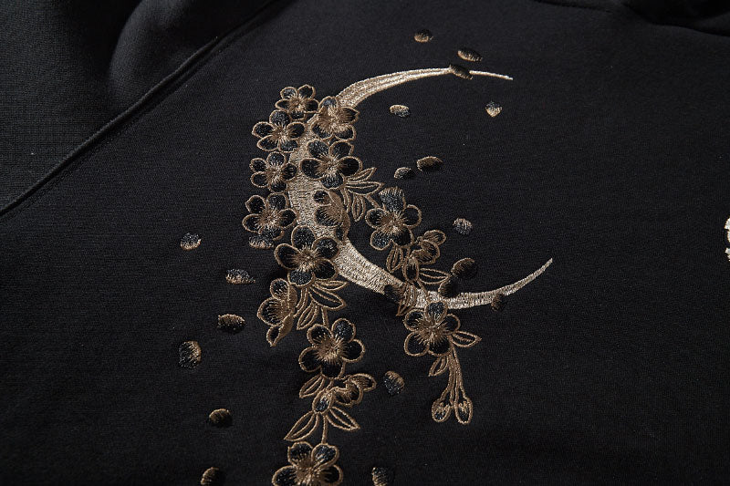 Heavy White Embroidered Hoodie