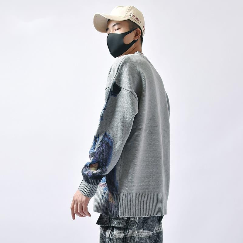 Beijing Opera Printed Sweater