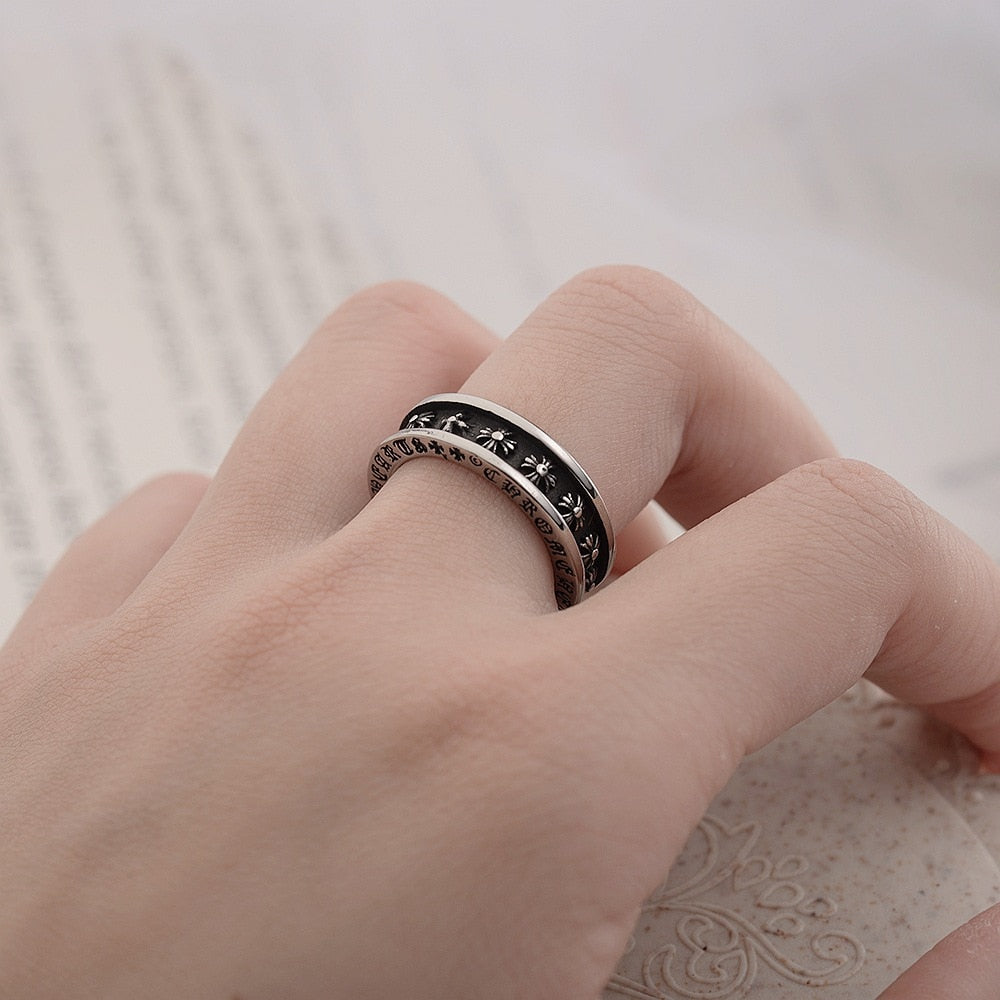 Vintage Cross Steel Ring