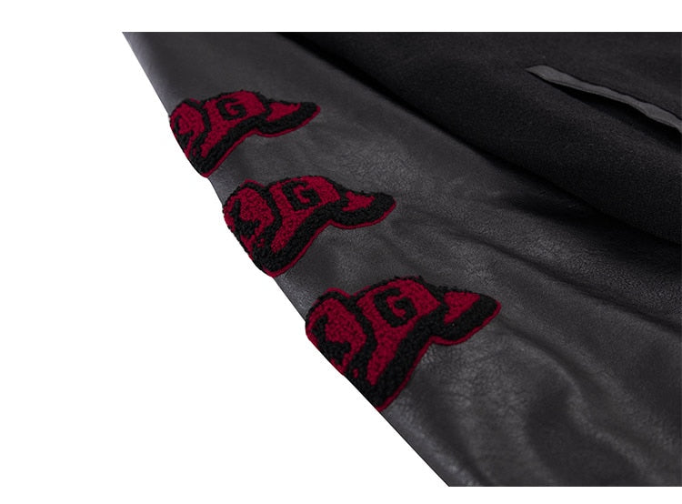 Black Skeleton Varsity Jacket