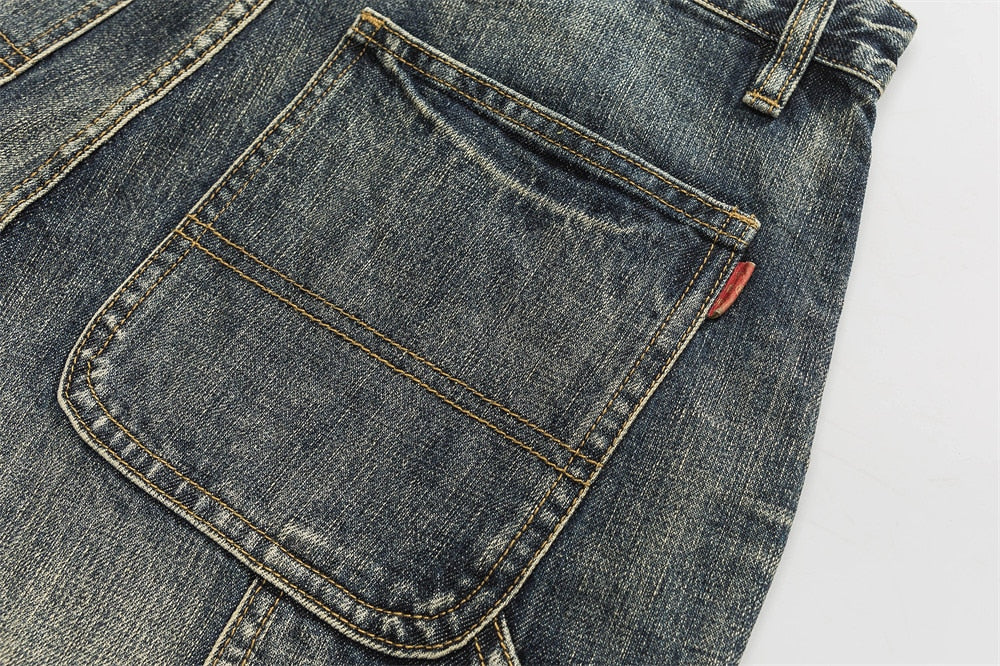 Men's Washed Distressed Jeans