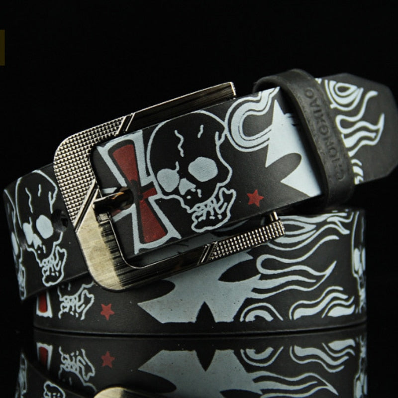 Skull Leather Belt