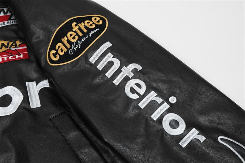 Care Free Racing Leather Jacket