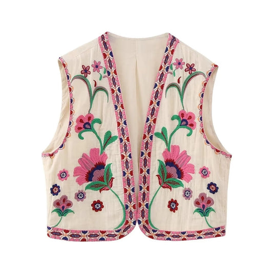 Vintage Floral Vest Jacket