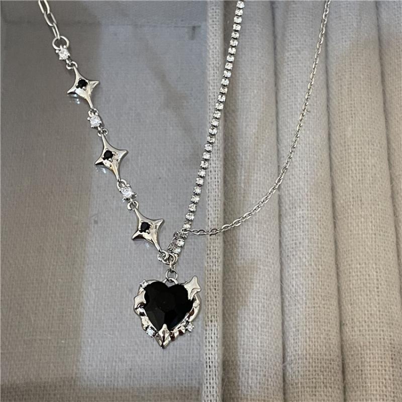 Purple Crystal Heart Necklace