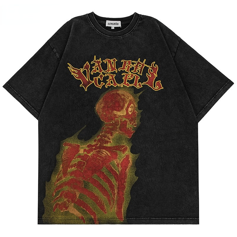 Flame Skeleton Graphic Tee