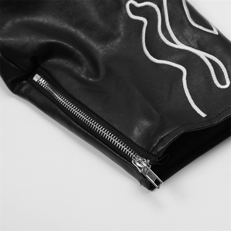 Care Free Racing Leather Jacket