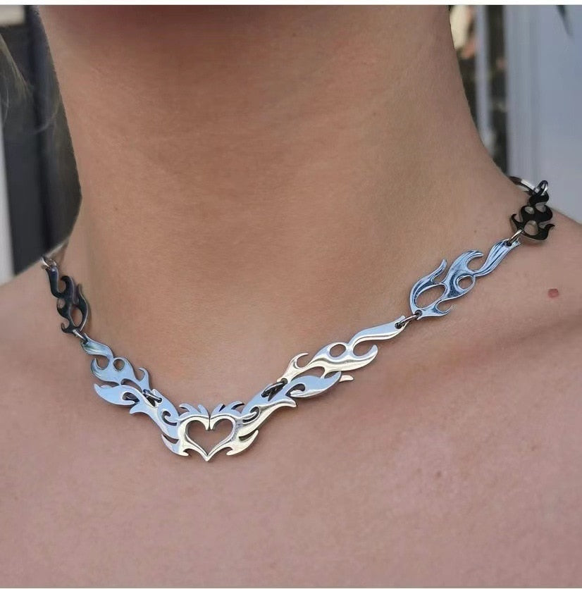 Flame Heart Necklace