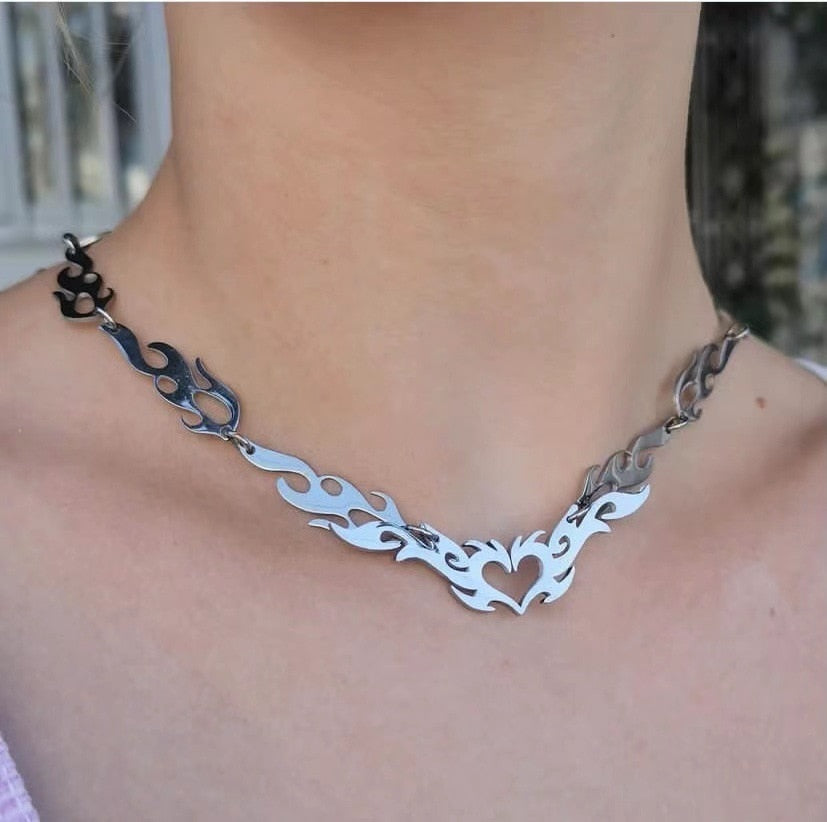 Flame Heart Necklace