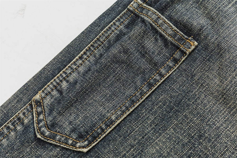 Men's Washed Distressed Jeans