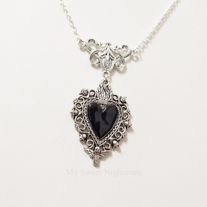 Vintage Sacred Heart Necklace