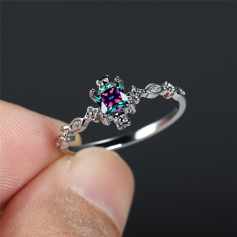 Vintage Multi Color Rhinestone Ring
