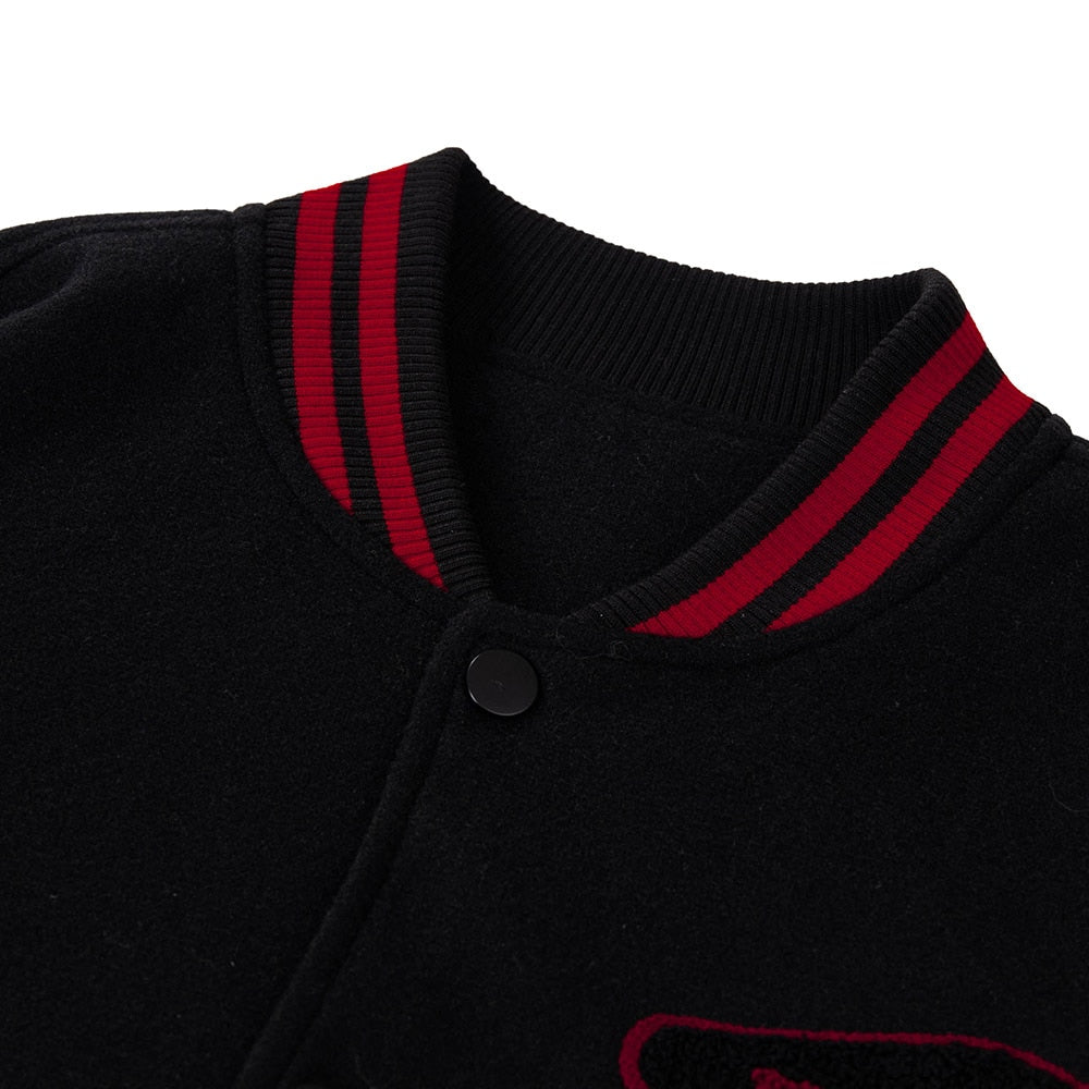 Black Skeleton Varsity Jacket