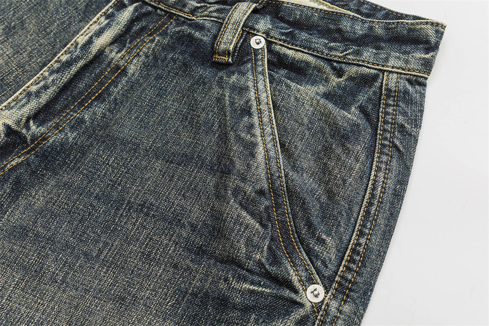 Men's Washed Distressed Jeans
