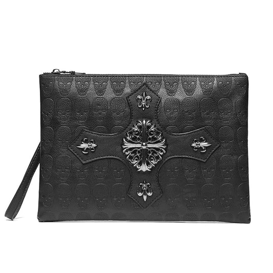 Men's Leather Skull hand Bag