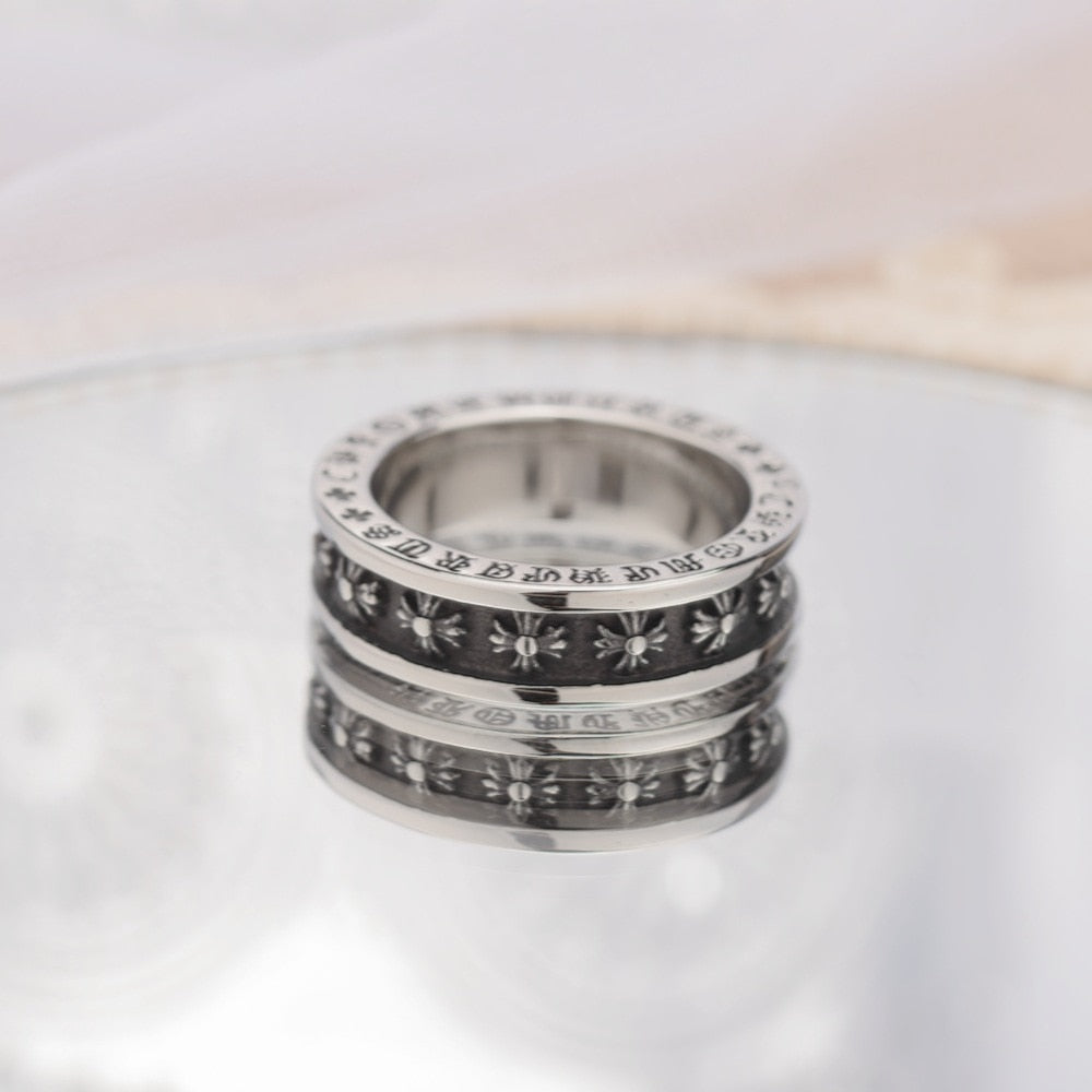Vintage Cross Steel Ring