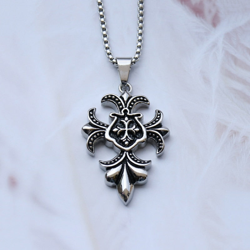 Flower Cross Necklace