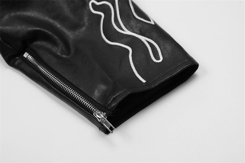 Care Free Racing Leather Jacket