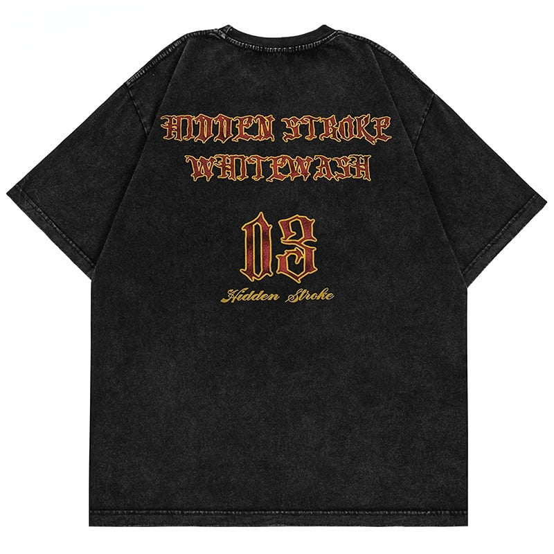Flame Skeleton Graphic Tee