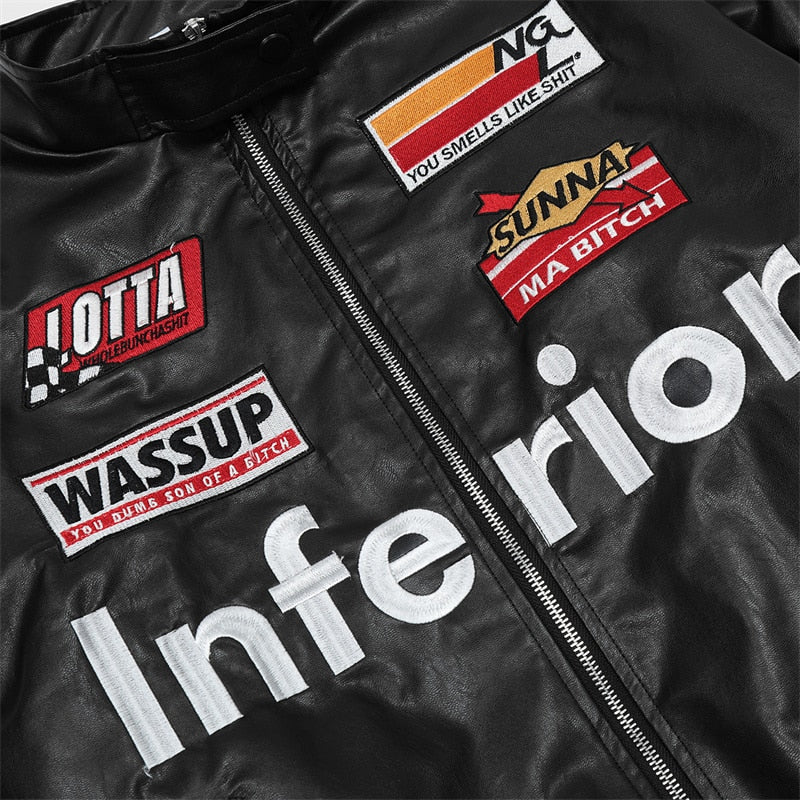 Care Free Racing Leather Jacket