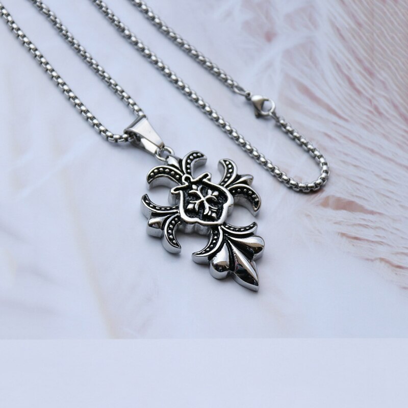 Flower Cross Necklace