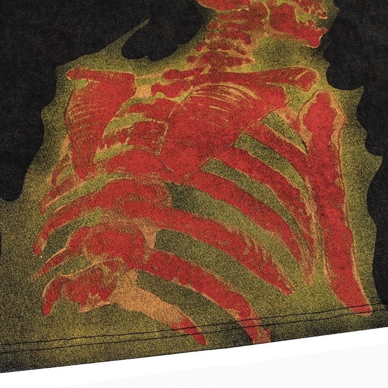 Flame Skeleton Graphic Tee