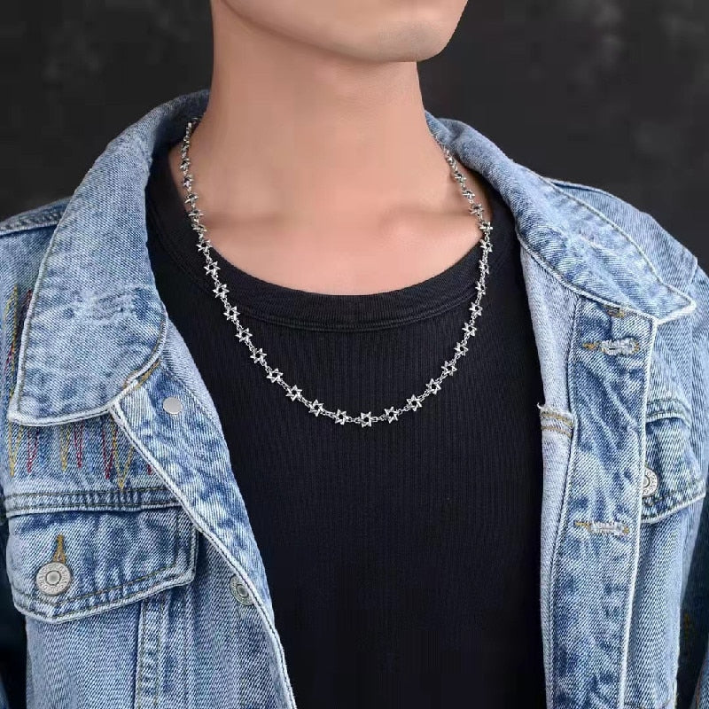 925 Silver Six-Pointed Star Necklace