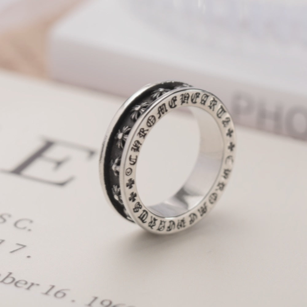 Vintage Cross Steel Ring