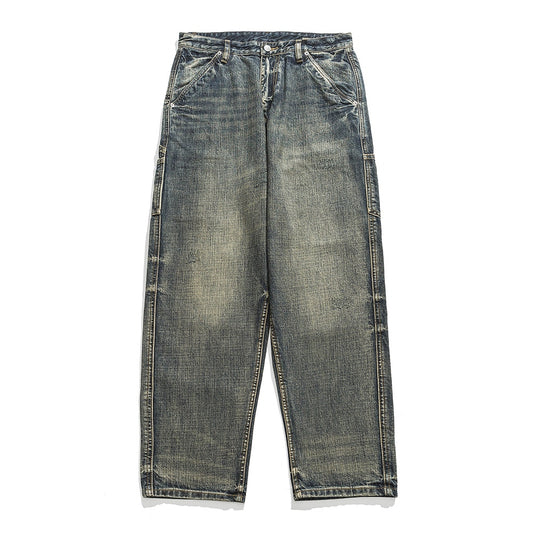 Men's Washed Distressed Jeans