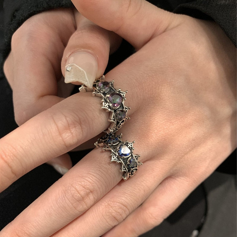 Vintage Heart Cross Rings