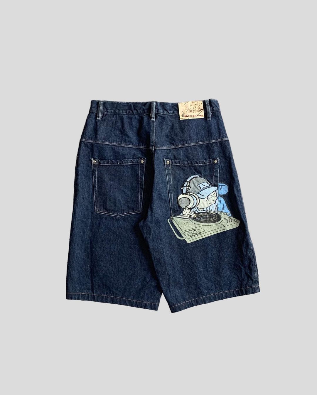 DJ Pattern Embroidery Jorts