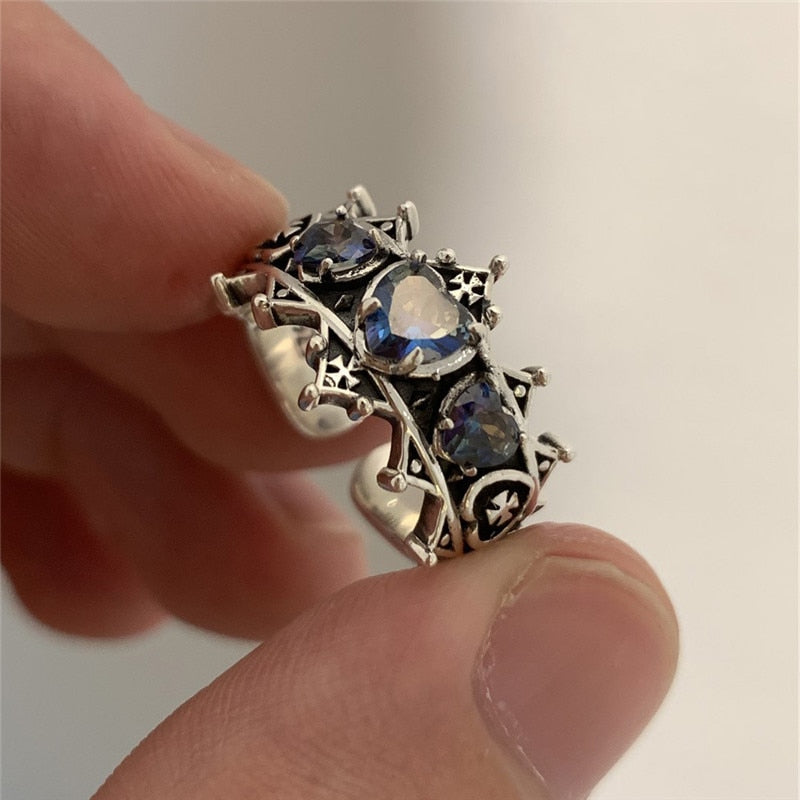 Vintage Heart Cross Rings