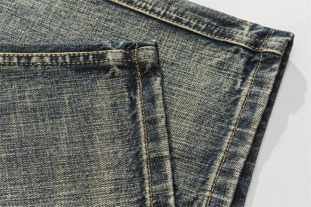 Men's Washed Distressed Jeans