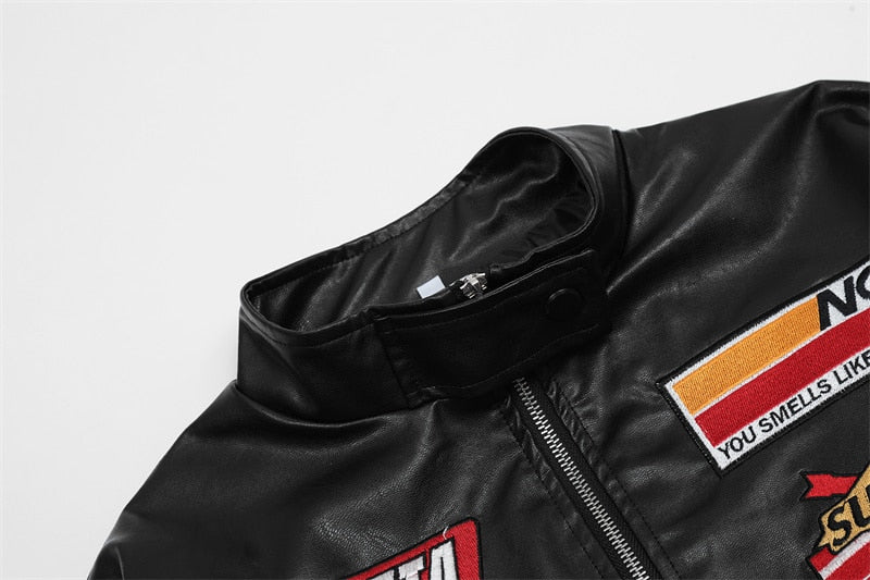 Care Free Racing Leather Jacket
