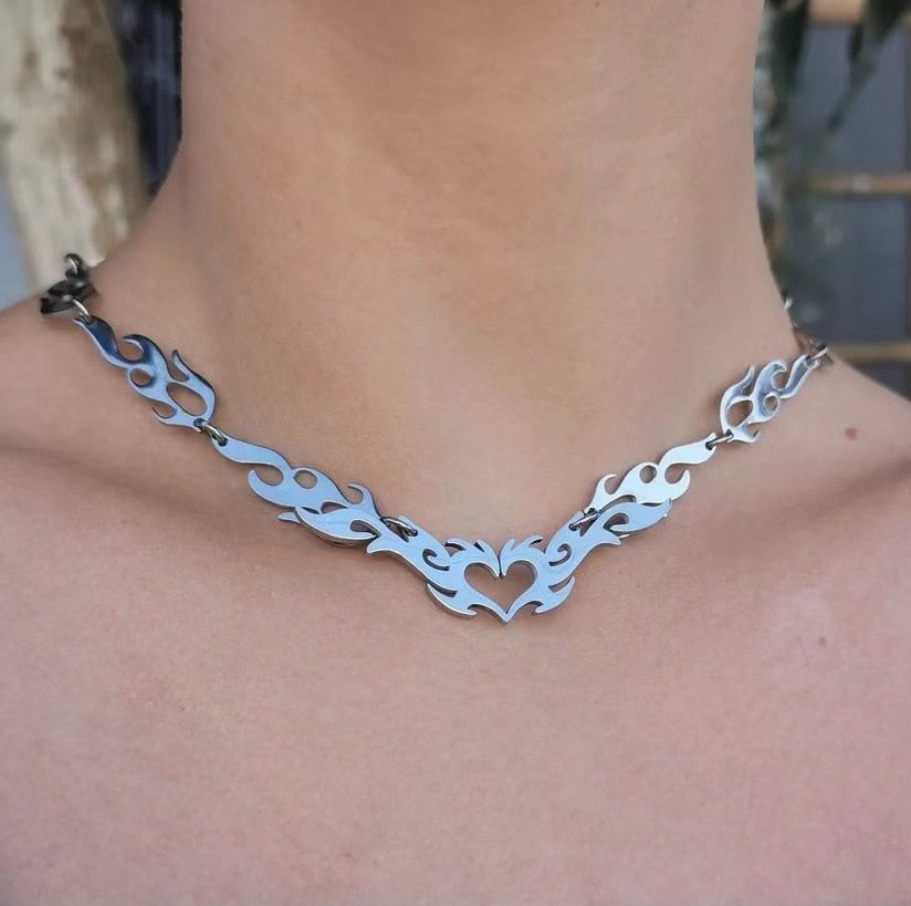 Flame Heart Necklace