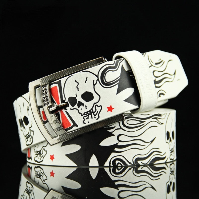 Skull Leather Belt