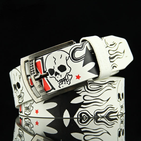 Skull Leather Belt