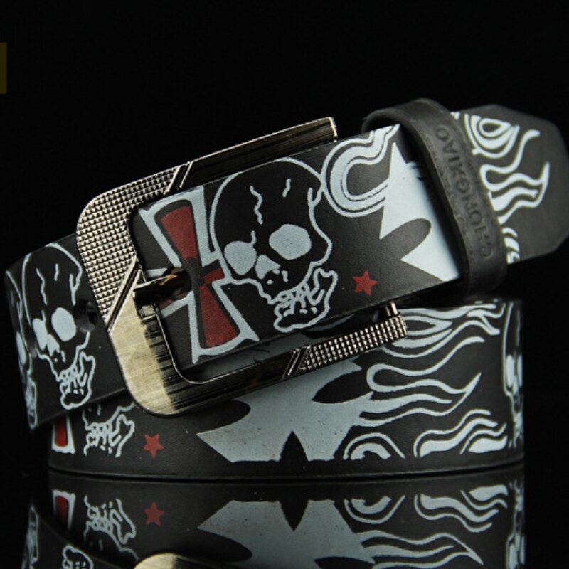 Skull Leather Belt