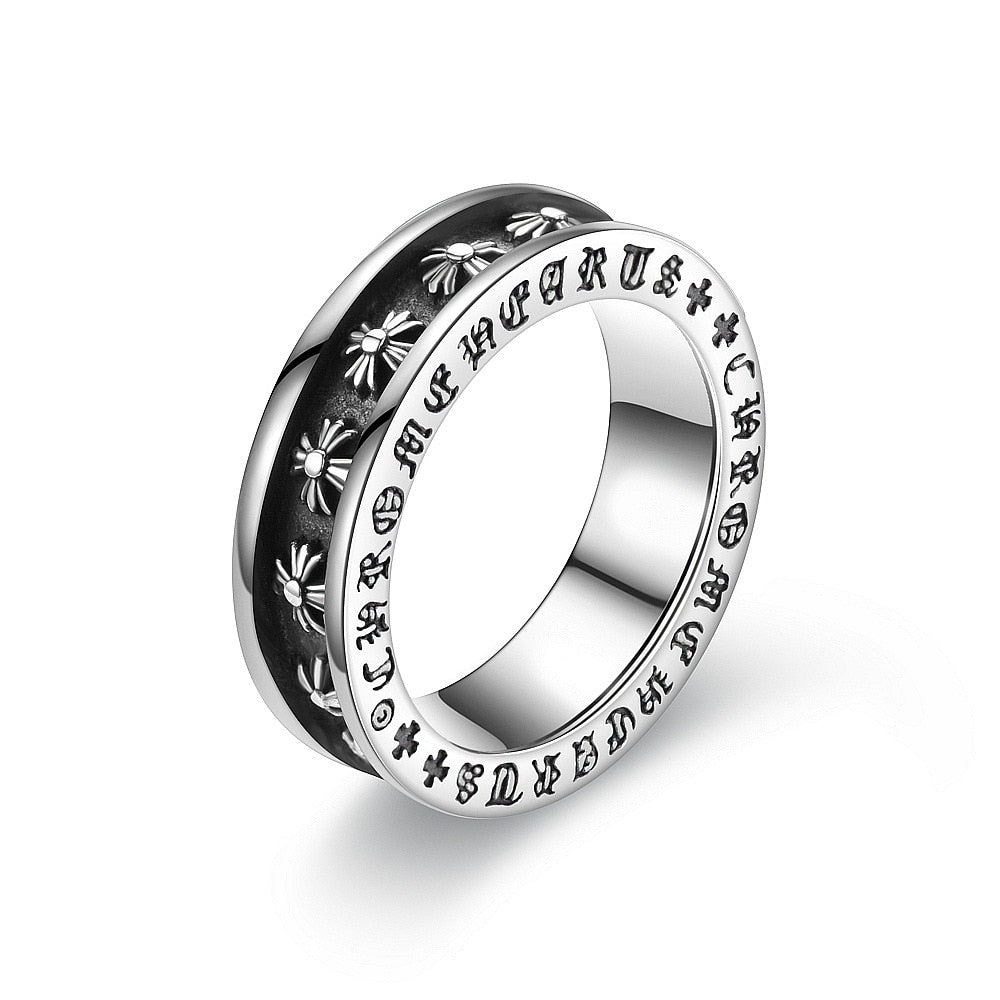 Vintage Cross Steel Ring