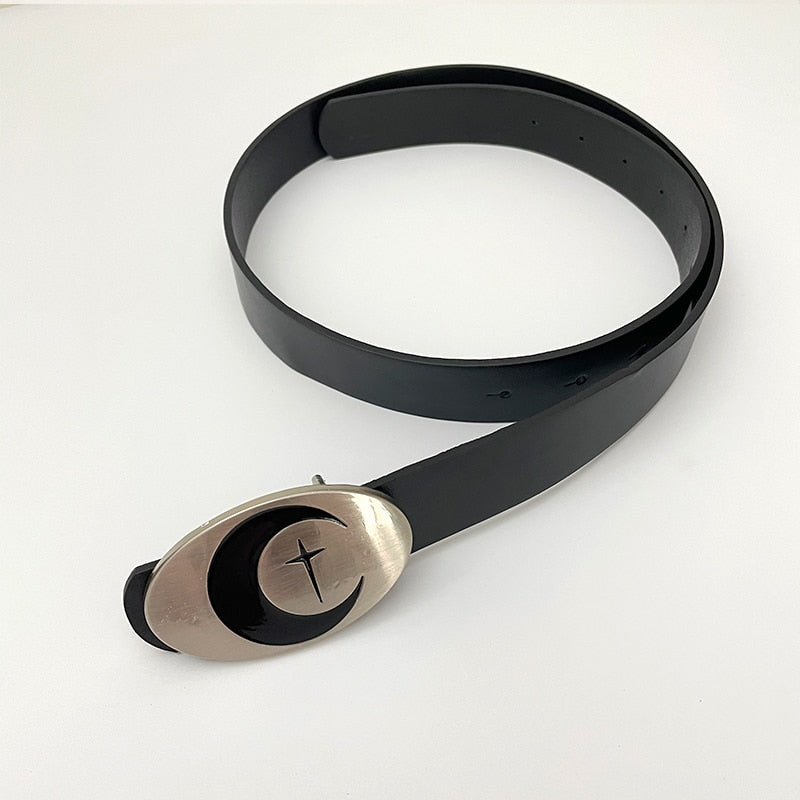 Moon Shooting Star Leather Belt