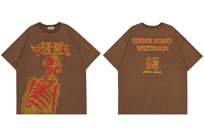 Flame Skeleton Graphic Tee