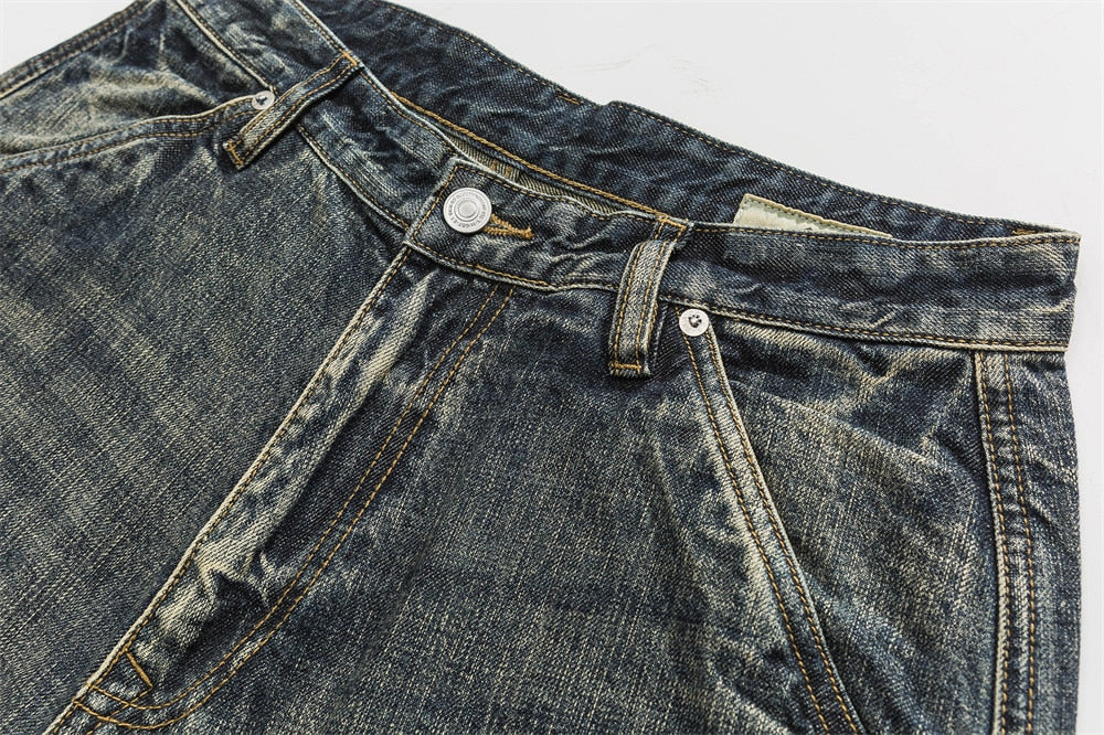 Men's Washed Distressed Jeans