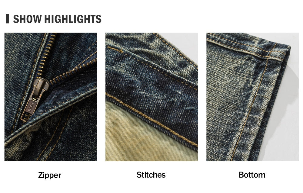 Men's Washed Distressed Jeans