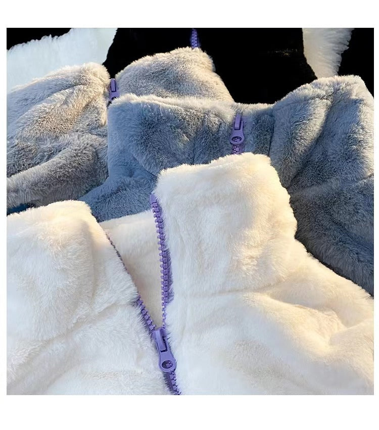 Skull's Embroidered Fur Jacket