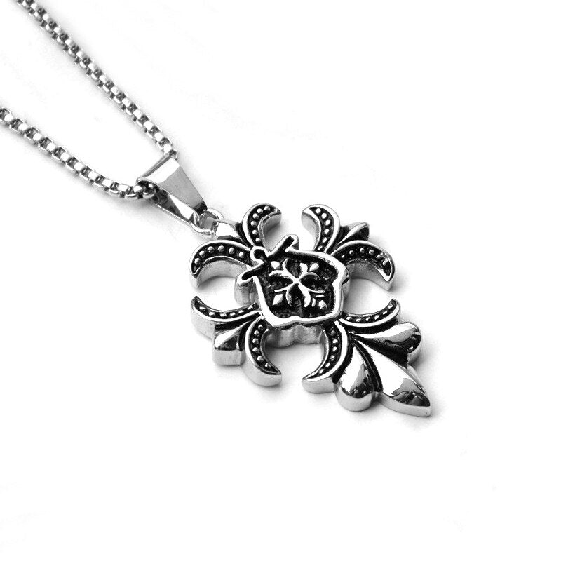 Flower Cross Necklace
