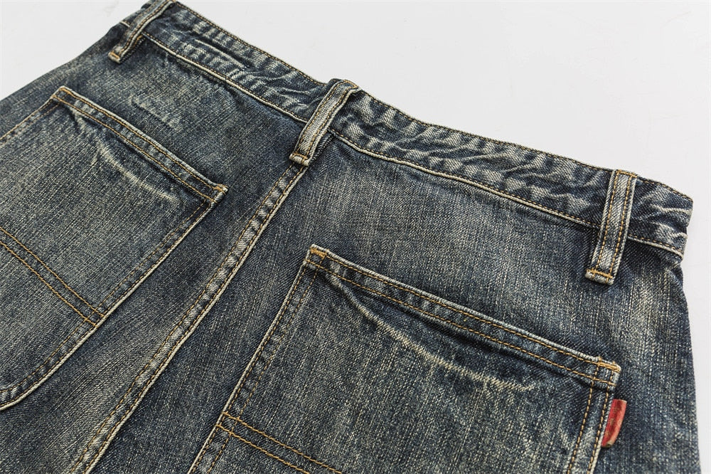 Men's Washed Distressed Jeans